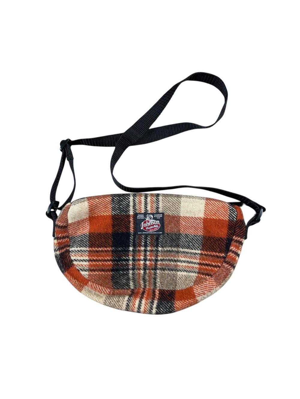 Johnson Woolen Mills Wool Fanny Pack Plaid USA Vermont Waist Bag Crossbody